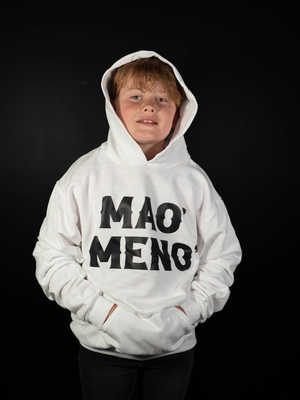 Sudadera Mao' Meno' (Blanca) - Niños