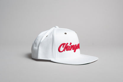 Gorra Chingonsote Cursiva (Blanco/Rojo)