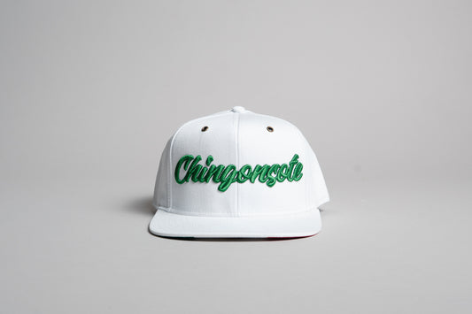 Gorra Chingonsote Cursiva (Blanco/Verde)