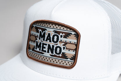 Gorra Mao meno parche tribal blanca